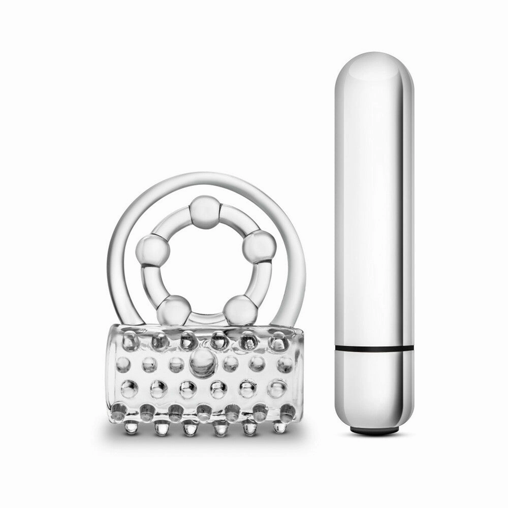 Blush Stay Hard Vibrating Super Clitifier Cockring Clear