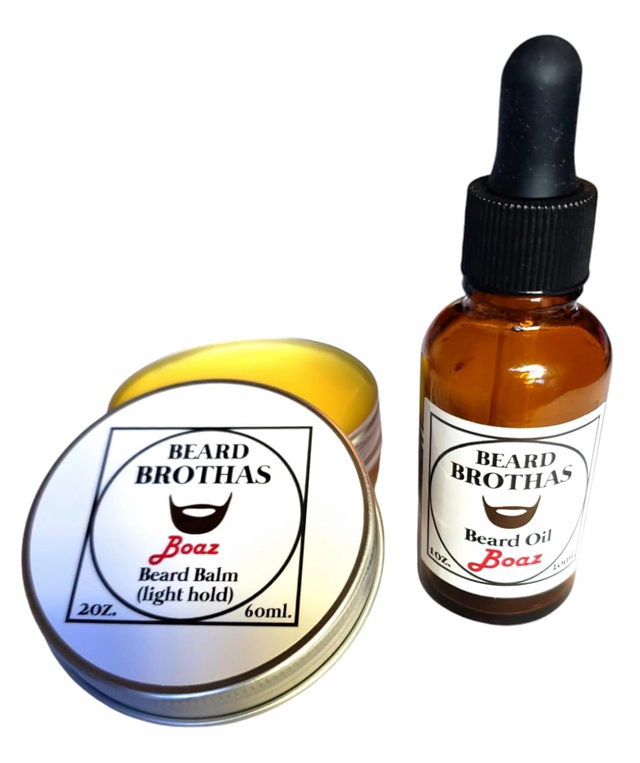 Boaz Scent Beard Oil and Balm Set - Condition and Style Your Beard with All-Natural Ingredients