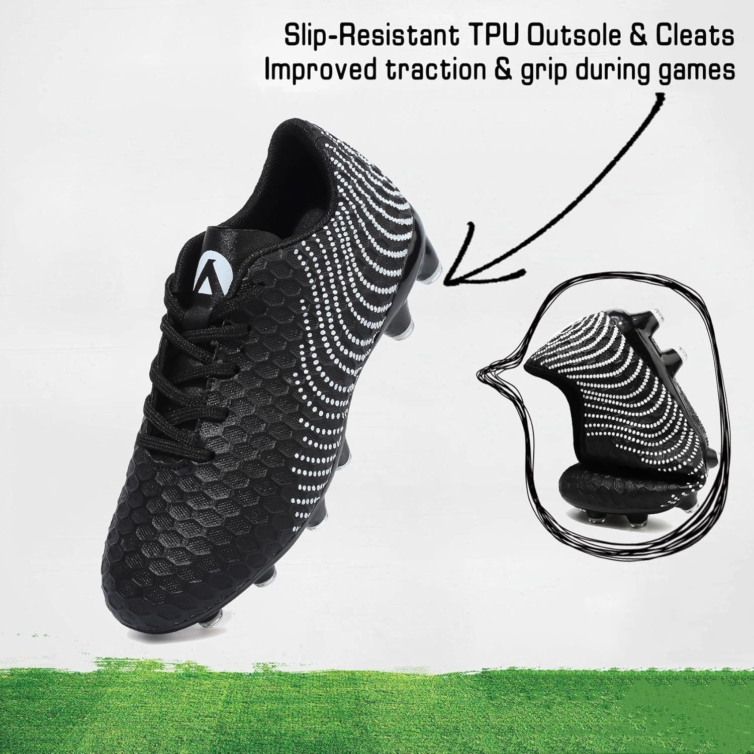 Boys Girls Soccer Cleats Kids Youth Firm Groud Soccer Shoes Athletic Outdoor Trainning Football Shoes Cleats