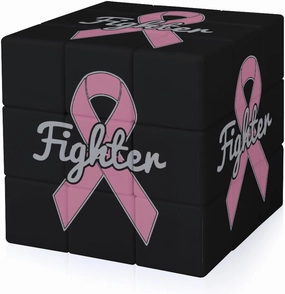 Breast Cancer Ribbon Fighter Funny 3x3x3 Cube Smooth Lightweight Puzzle for Adult Graphic Printing Travel