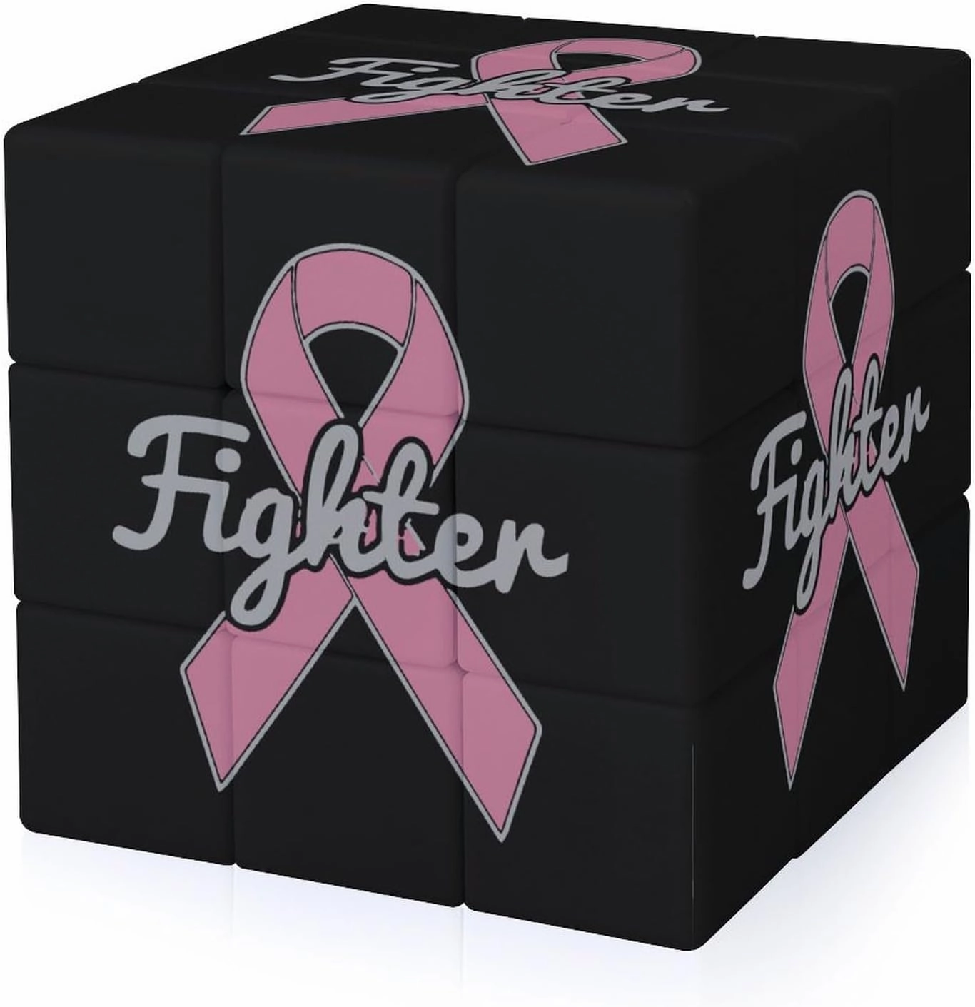 Breast Cancer Ribbon Fighter Funny 3x3x3 Cube Smooth Lightweight Puzzle for Adult Graphic Printing Travel