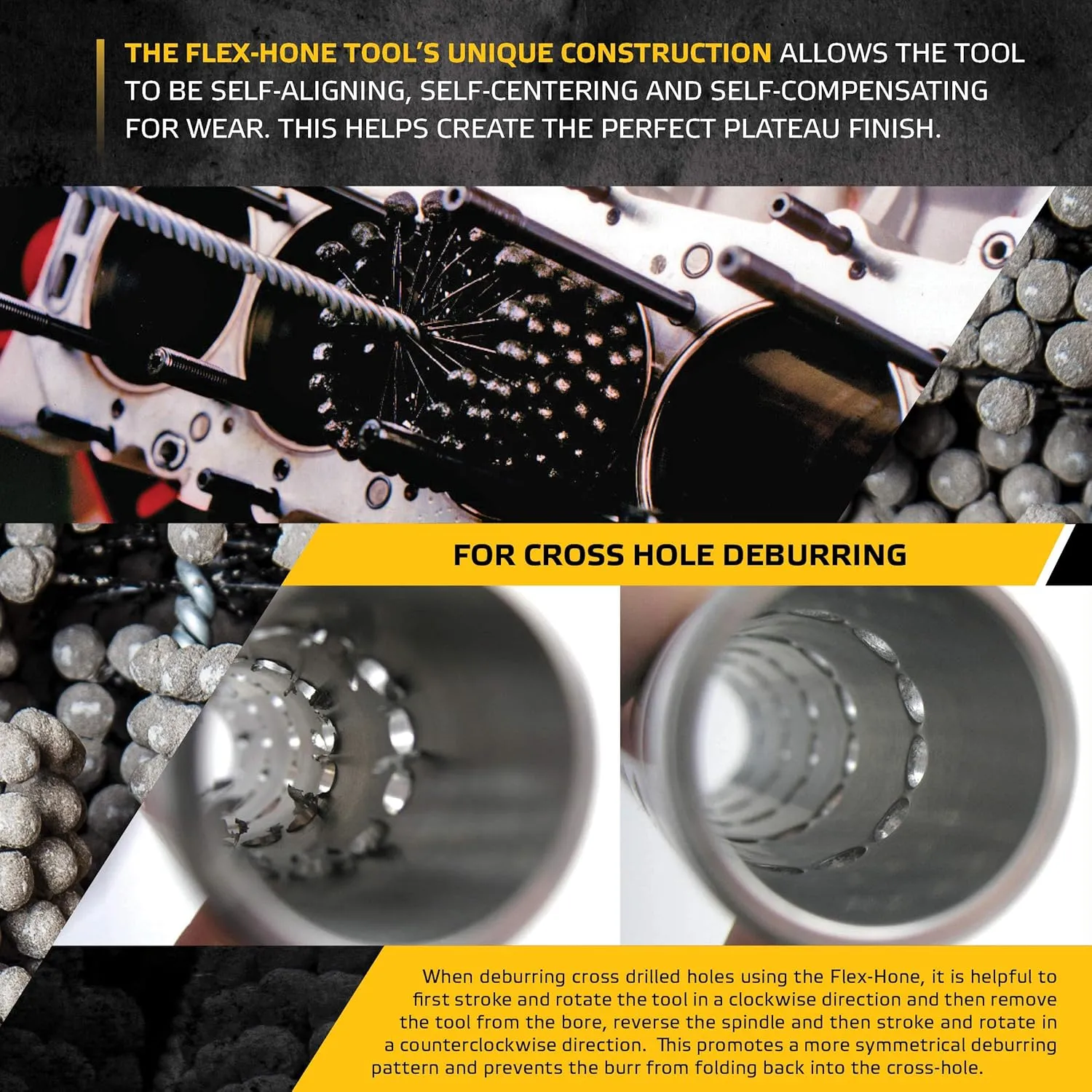 Brush Research GB41824 FLEX-HONE®, 4-1/8" (105mm) Diameter, 240 Grit, Silicon Carbide, For Mild Steel, Stainless Steel, Cast Iron and Softer Ferrous Materials