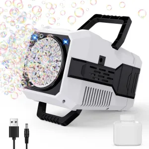 Bubble Machine for Kids, Automatic Bubble Blower 2 Speed Modes with Adjustable Stand, 40 Holes Electric Bubble Maker Toy 15000  Bubbles Per Minute with Solution for Outdoor Party Wedding