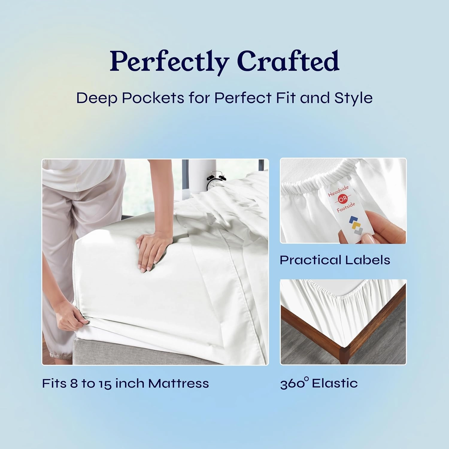 California Design Den Natural 100% Cotton Sheets, Twin Sheets Set, 400 Thread Count Sateen Bedding for Dorm Rooms & Adults, Deep Pockets with All Around Elastic, Cool & Durable - Antique White
