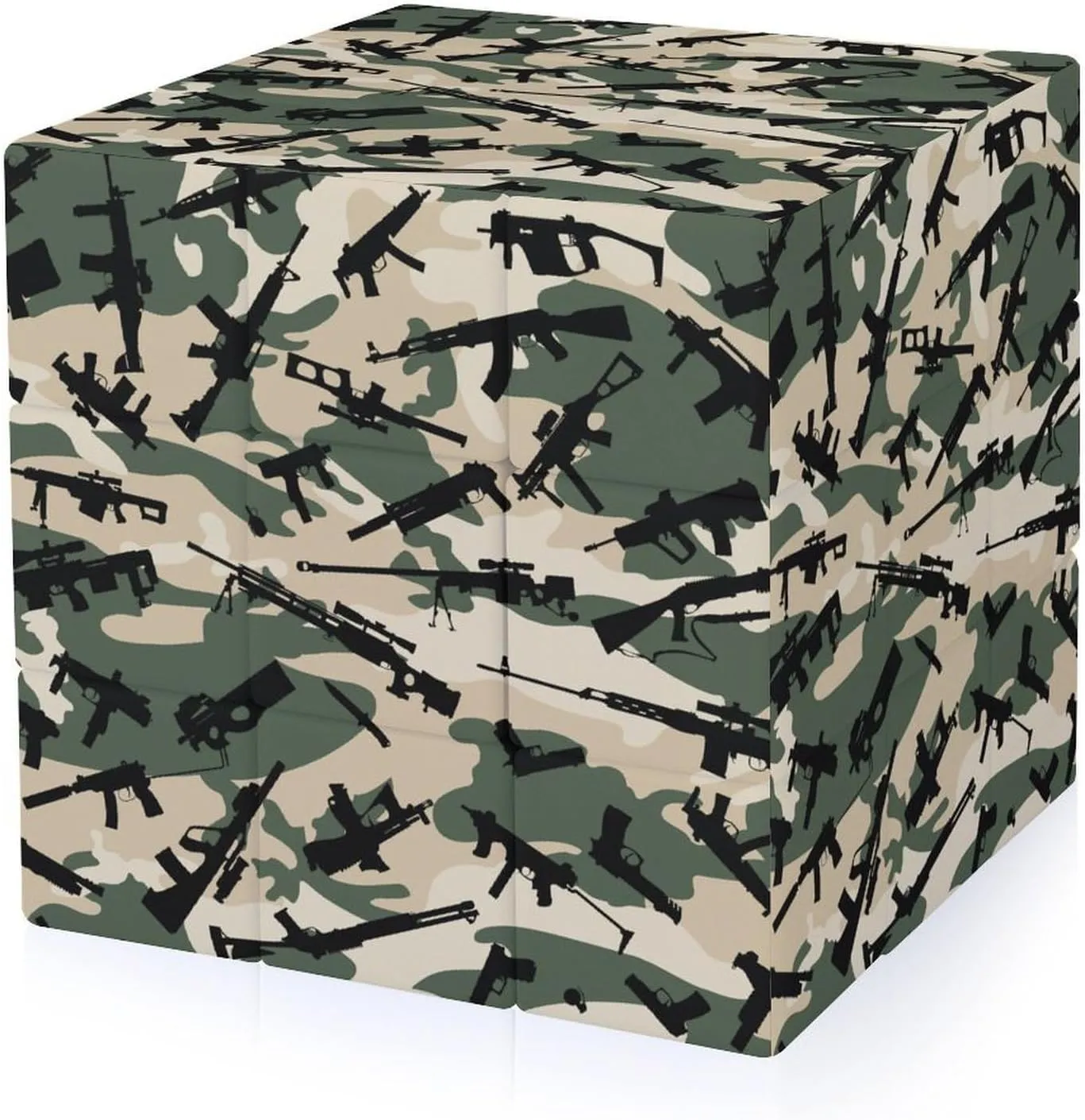 Camouflage Gun Adults 3x3x3 Color-Matching Smooth Fully Printed Cube Gift