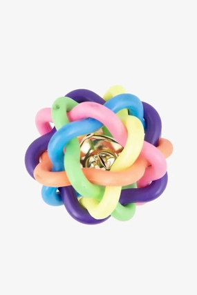 Canine Rubber Wire Knot Ball with Bell For Dogs & Cats - X small