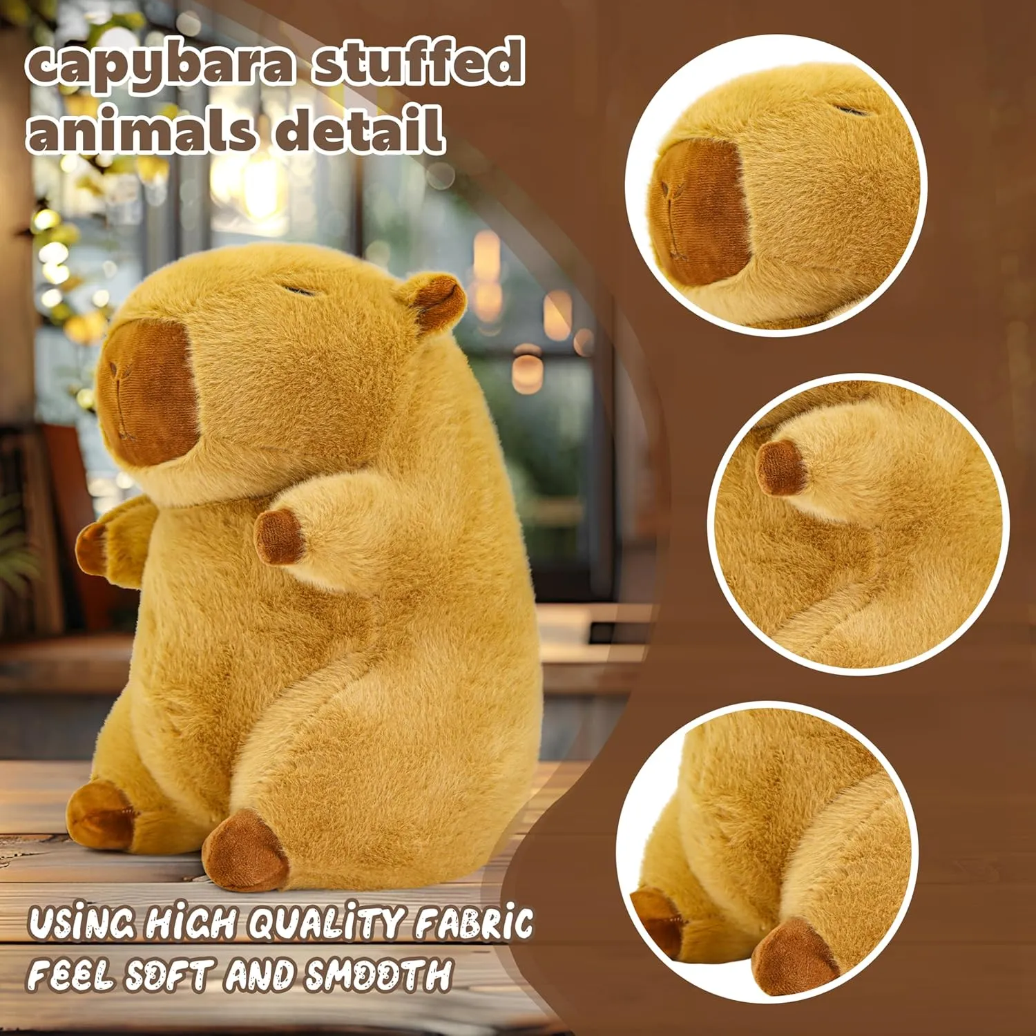 Capybara Stuffed Animal, Cute Capybara Plush, Soft Capibara Stuffed Animals Plushies Toys Hugging Gifts for Kids (13 inch Capybara)