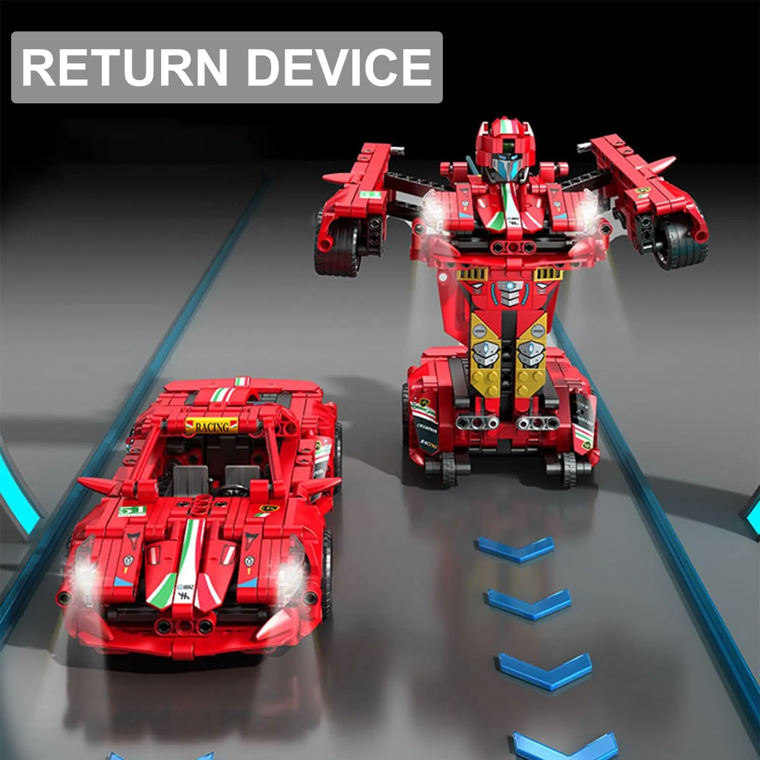 Car Building Blocks Toys for Kids Adult 2 in 1 Transform into Robot Building Kit Pull Back Sports Race Cool Car Technical Model Set for Boys Girls Age 6  (696 Pieces)