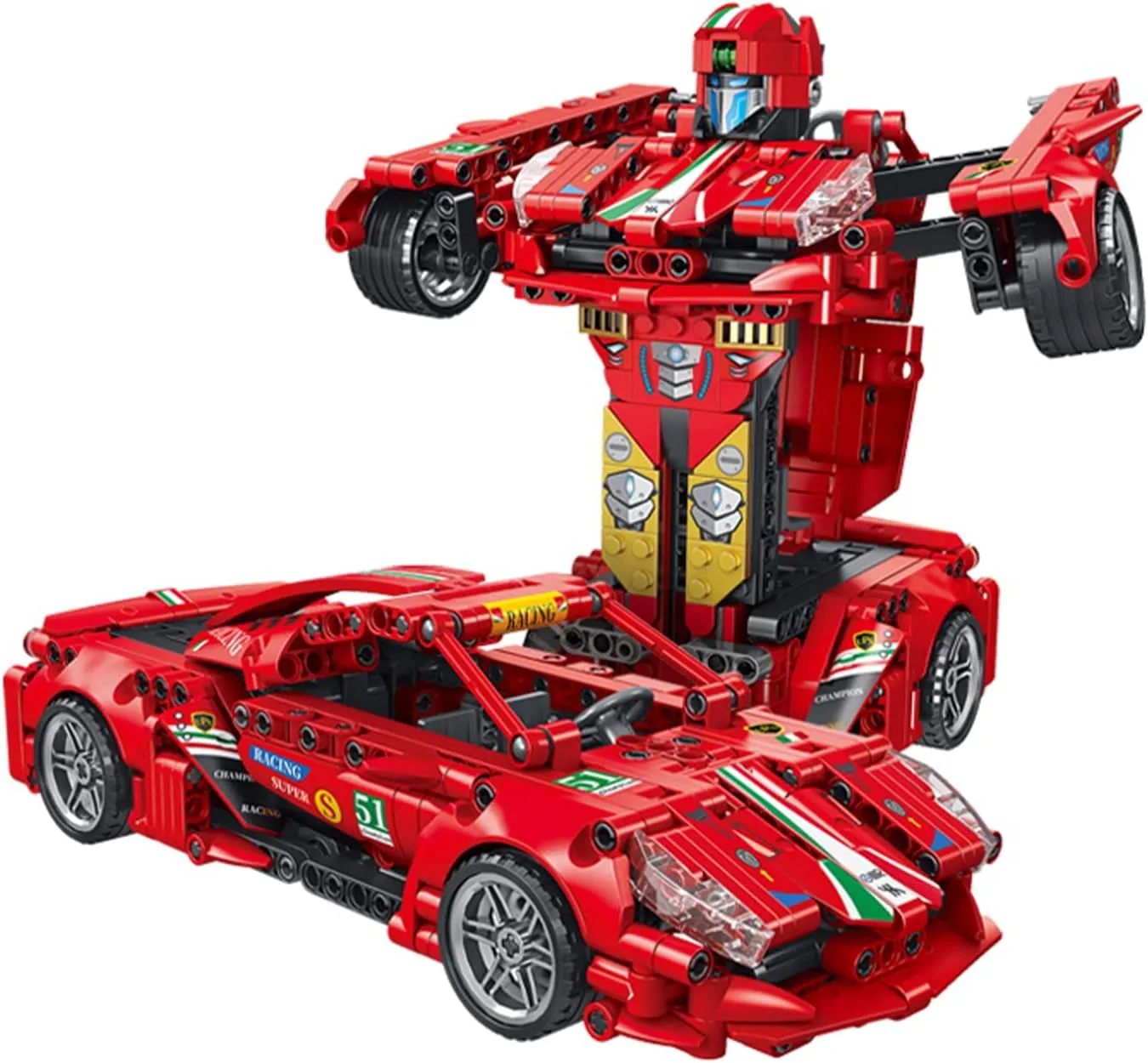Car Building Blocks Toys for Kids Adult 2 in 1 Transform into Robot Building Kit Pull Back Sports Race Cool Car Technical Model Set for Boys Girls Age 6  (696 Pieces)