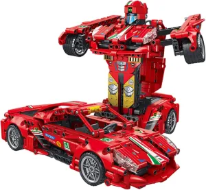 Car Building Blocks Toys for Kids Adult 2 in 1 Transform into Robot Building Kit Pull Back Sports Race Cool Car Technical Model Set for Boys Girls Age 6  (696 Pieces)