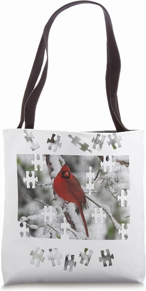 Cardinal Songbird Puzzle Tote Bag