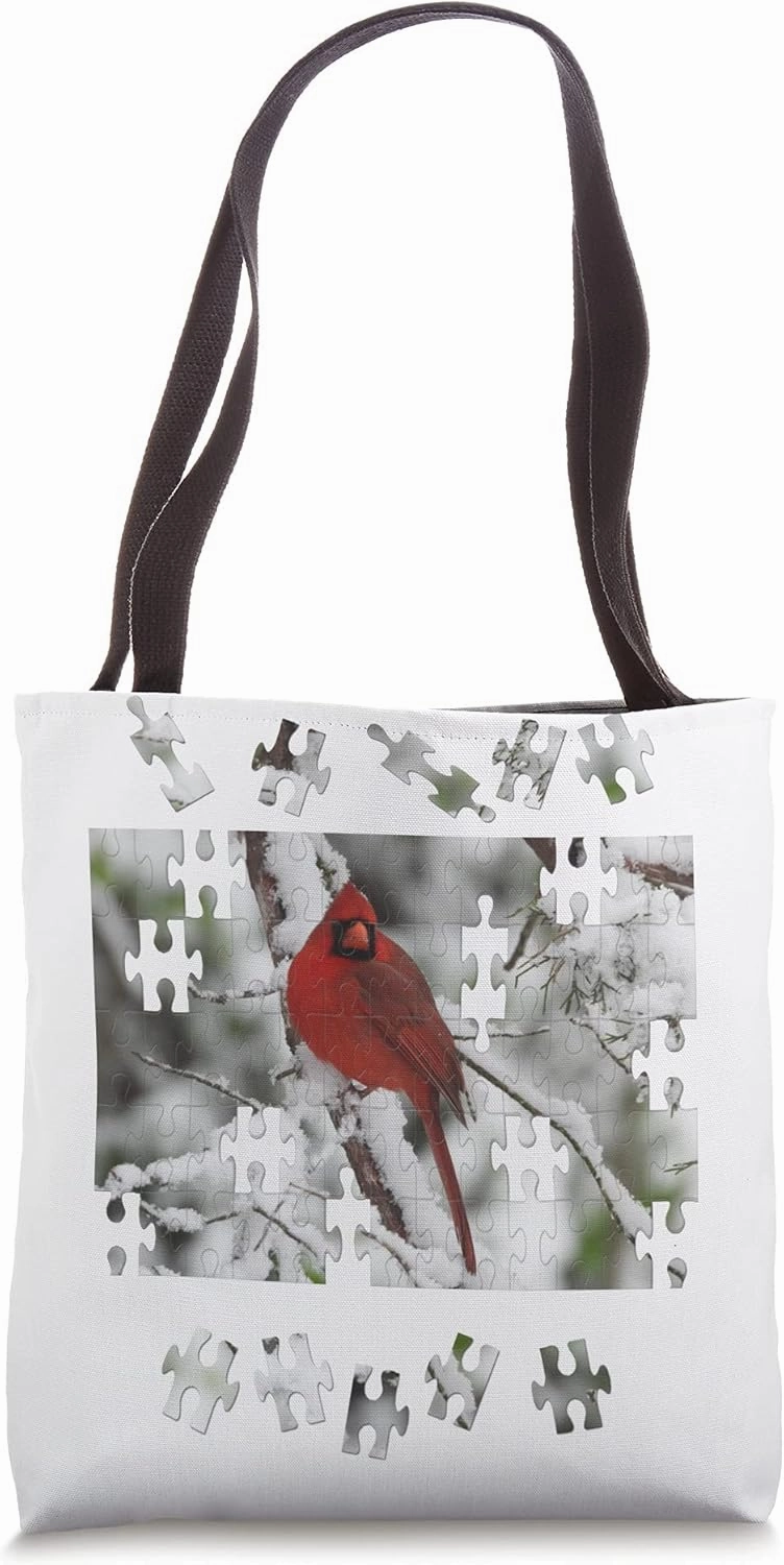 Cardinal Songbird Puzzle Tote Bag