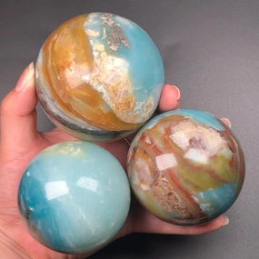 Caribbean Calcite Crystal Ball Polished