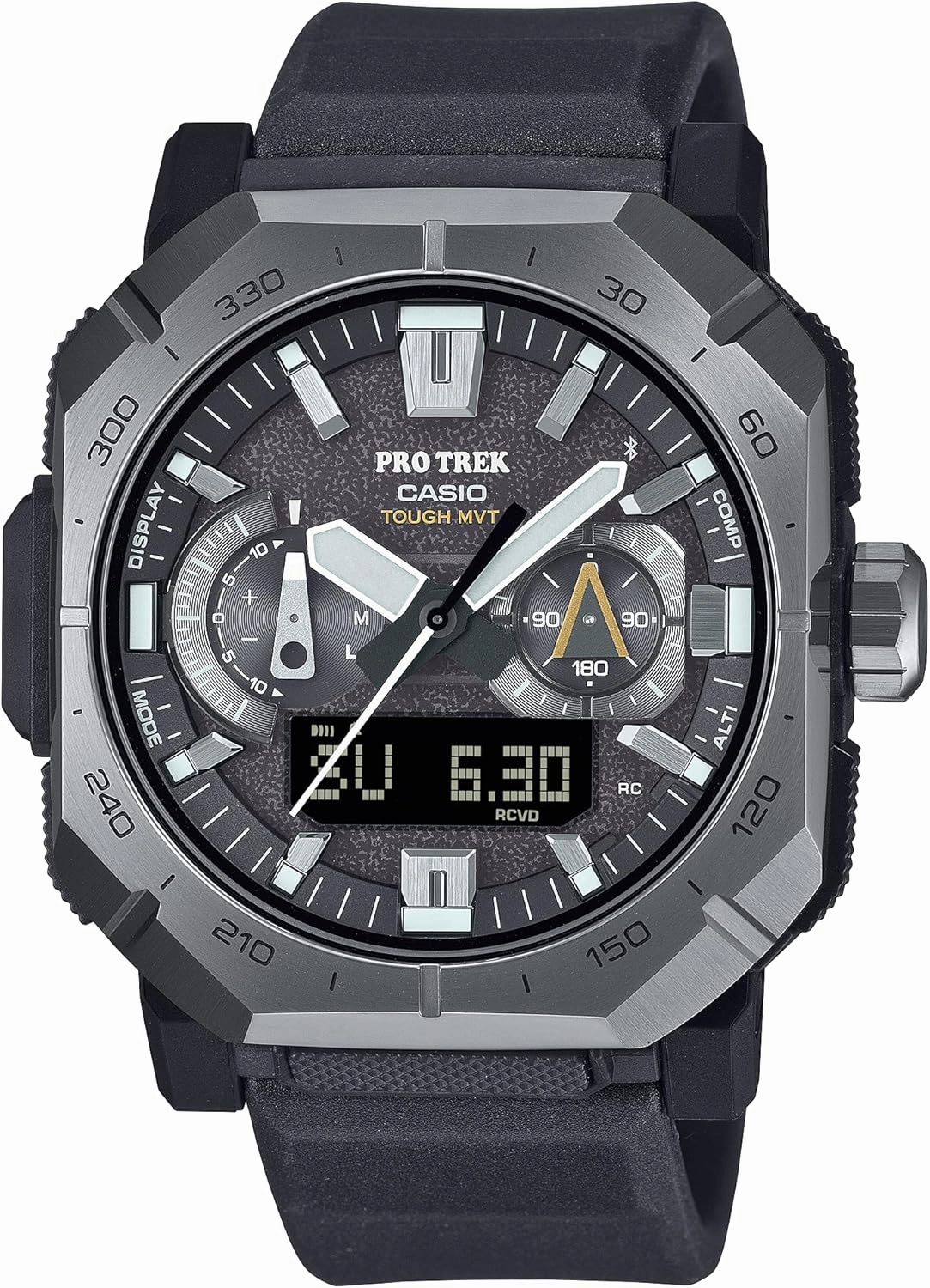 Casio Pro Trek PRW-B1000 Series | Men’s Digital Watch | Black | Tough Solar | 100M WR | World Time | Timer | Auto Calendar | Multi Alarms | LED Backlighth Solar Environmentally Friendly Bio-Based Resin Analog / Digital Watch PRW-B1000-1CR