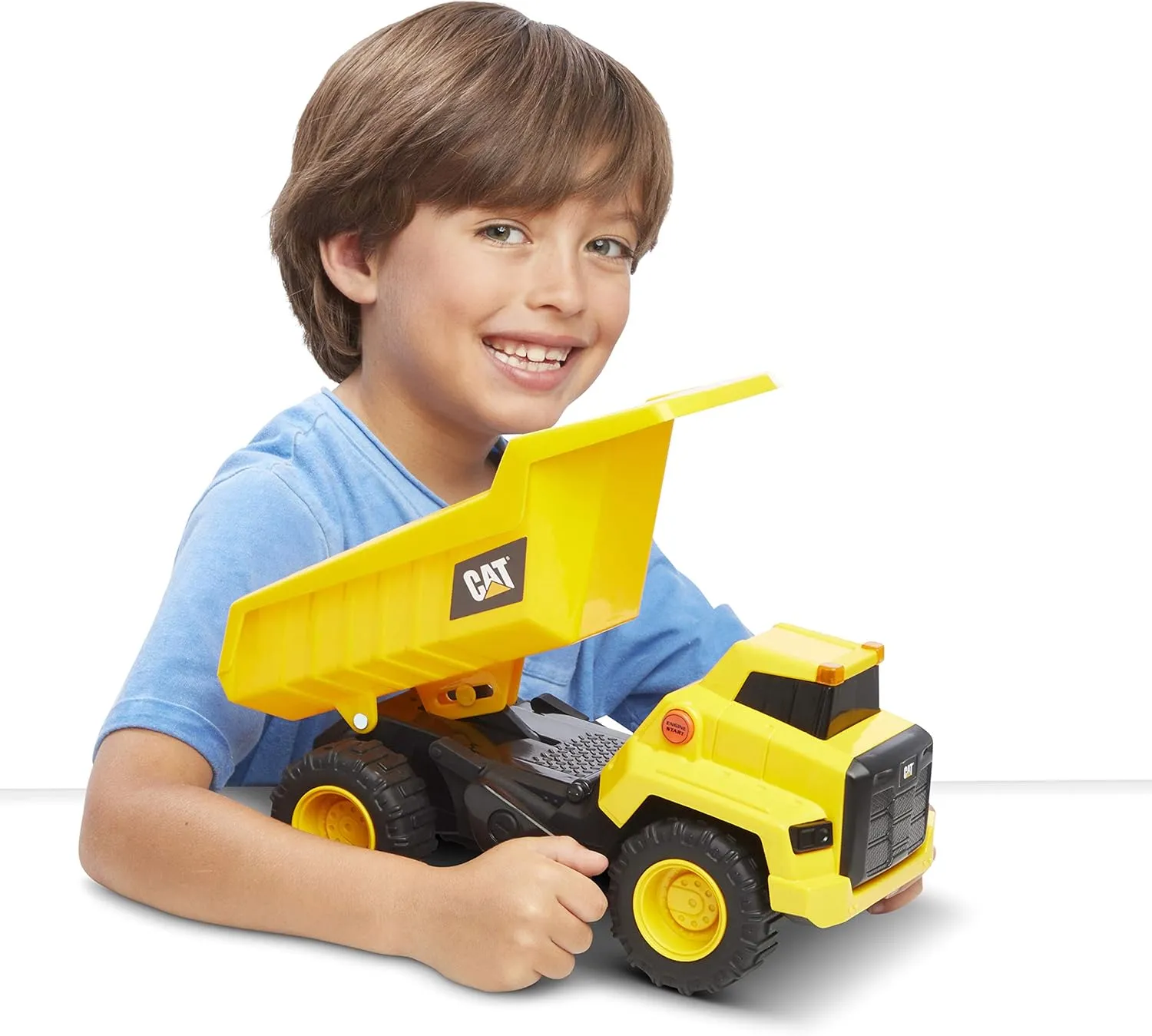 CAT Construction Toys, Power Haulers Dump Truck, Realistic Lights and Sounds, Motion Drive Technology, Working Features, & Realistic Construction Experience.