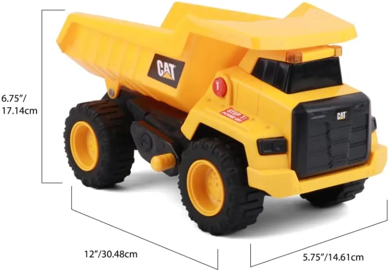 CAT Construction Toys, Power Haulers Dump Truck, Realistic Lights and Sounds, Motion Drive Technology, Working Features, & Realistic Construction Experience.