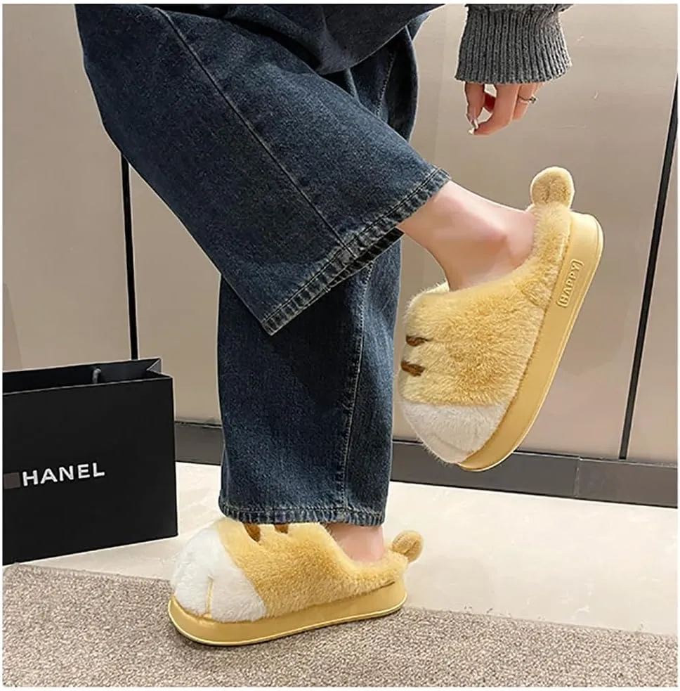 Cat Paw Slippers, Cute Funny 3D Cat Feet Slippers, Cozy Fuzzy Cat Paw Slippers for Women, Warm Winter Cat Paws Slippers
