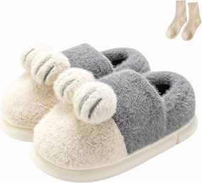 Cat Paw Slippers, 3D Cute Cartoon Cat Paw Slippers for Women, Winter Cozy Warm Furry Home Slides