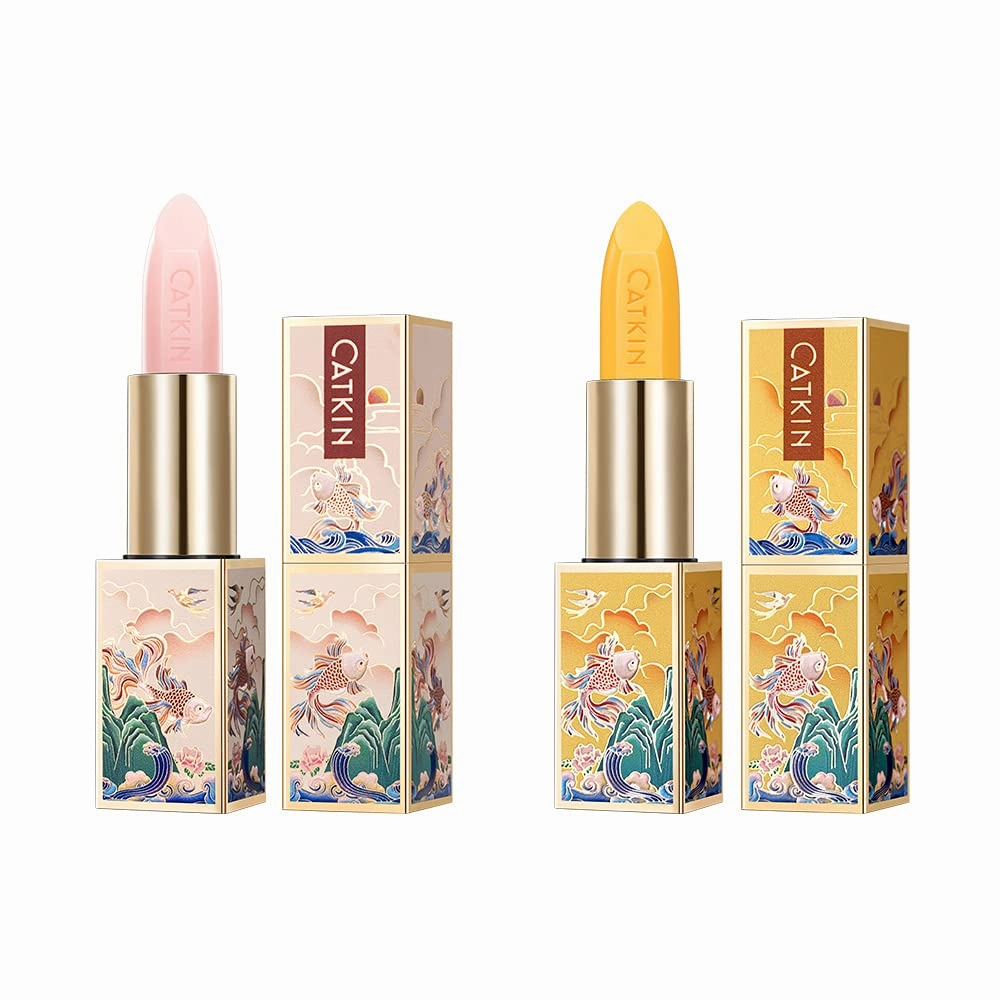 CATKIN 2Pcs Makeup Set Includes Natural Moisturising Lip Balm C01 and C03, Hydrating Lip Balm Chapstick Moisturising Lip Care with Vitamin E