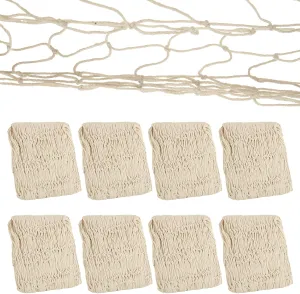 CertBuy 8 Pack Natural Fish Net Decorative, Netting Decorative Fish Netting, Fishing net Decor for Mermaid Party Decorations, Ocean Themed Wall Hangings Beach Bash Decoration Supplies