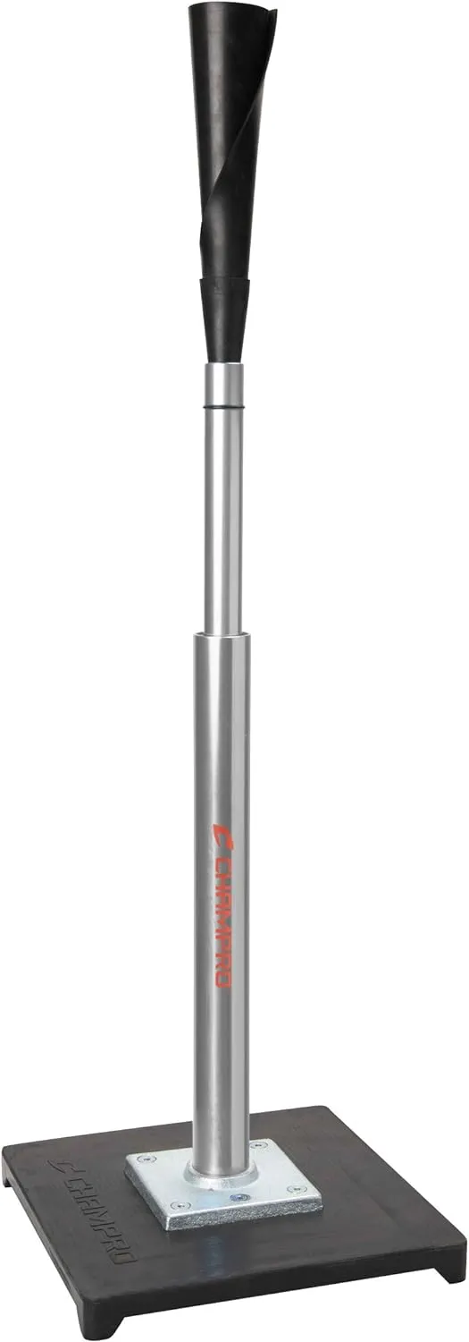 Champro Brute 2 Batting Tee with Ultra-Flexible Rubber Top and Weighted Base: Professional Grade Adjustable Batting Tee for Baseball and Softball