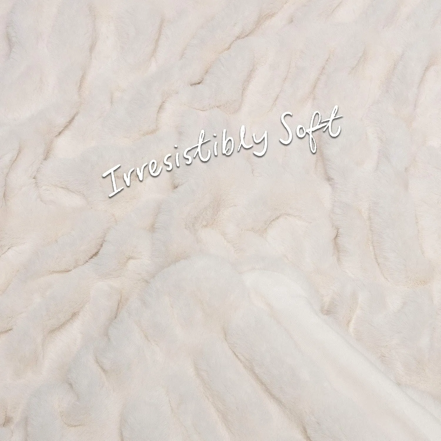 Chanasya Premium Ruched Faux Fur Throw Blanket - Luxurious, Soft Reversible Mink Blanket - 50" x 65” - Cloud