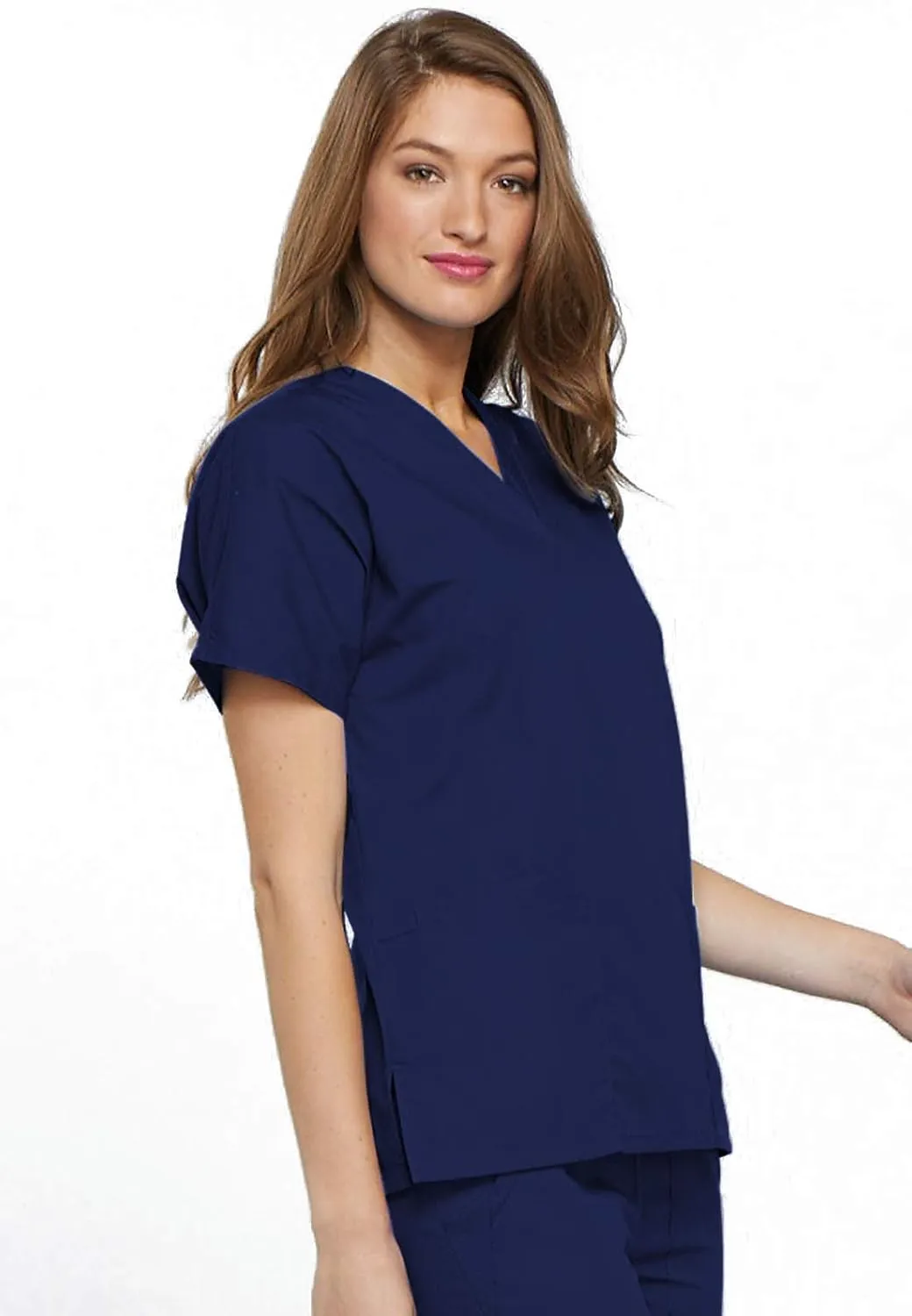 Cherokee Scrub set for women Traditional Fit Dolman Sleeve, V-neck Top 4700 Natural Rise Flare Leg Drawstring Pant 4101