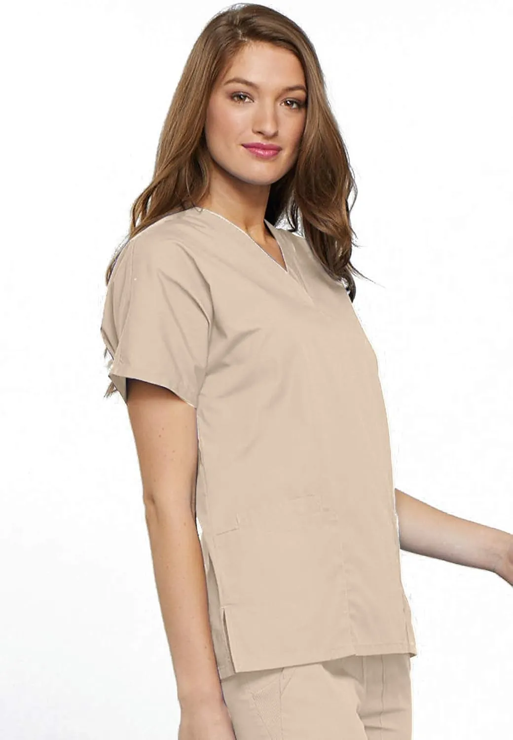 Cherokee Scrub set for women Traditional Fit Dolman Sleeve, V-neck Top 4700 Natural Rise Flare Leg Drawstring Pant 4101