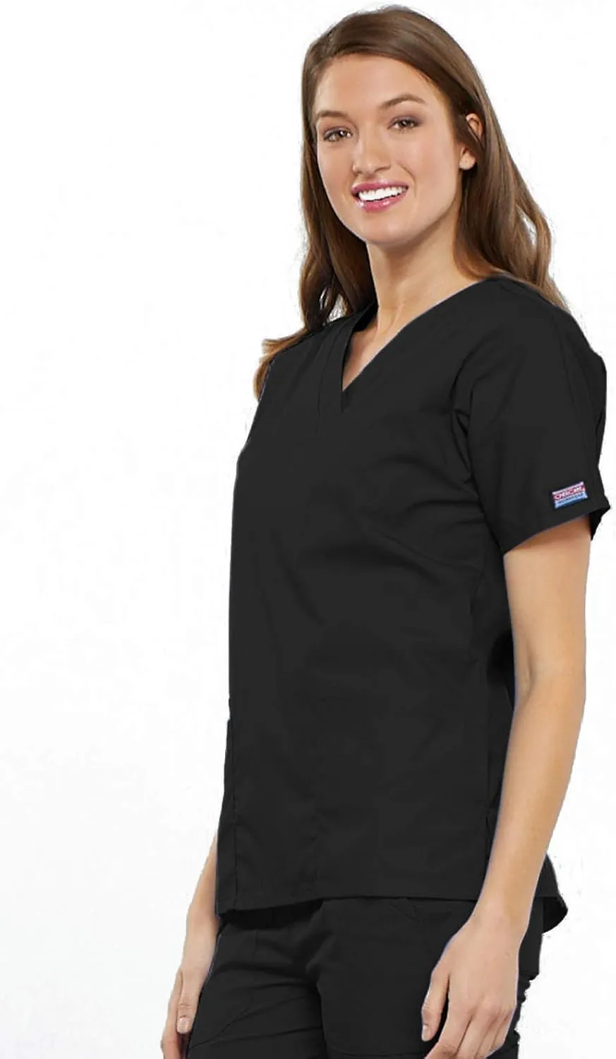 Cherokee Scrub set for women Traditional Fit Dolman Sleeve, V-neck Top 4700 Natural Rise Flare Leg Drawstring Pant 4101