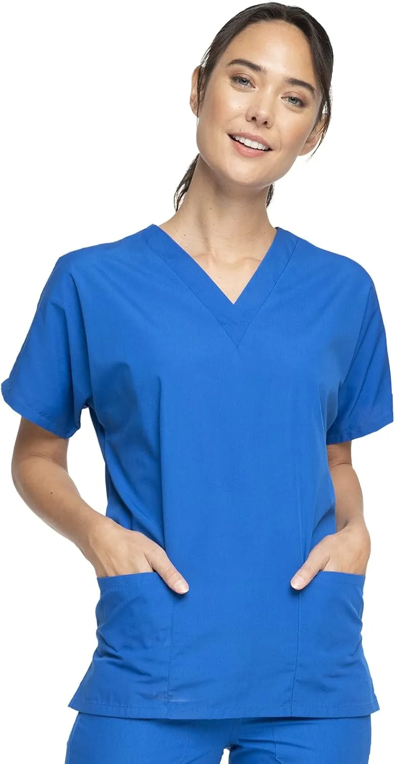 Cherokee Scrub set for women Traditional Fit Dolman Sleeve, V-neck Top 4700 Natural Rise Flare Leg Drawstring Pant 4101