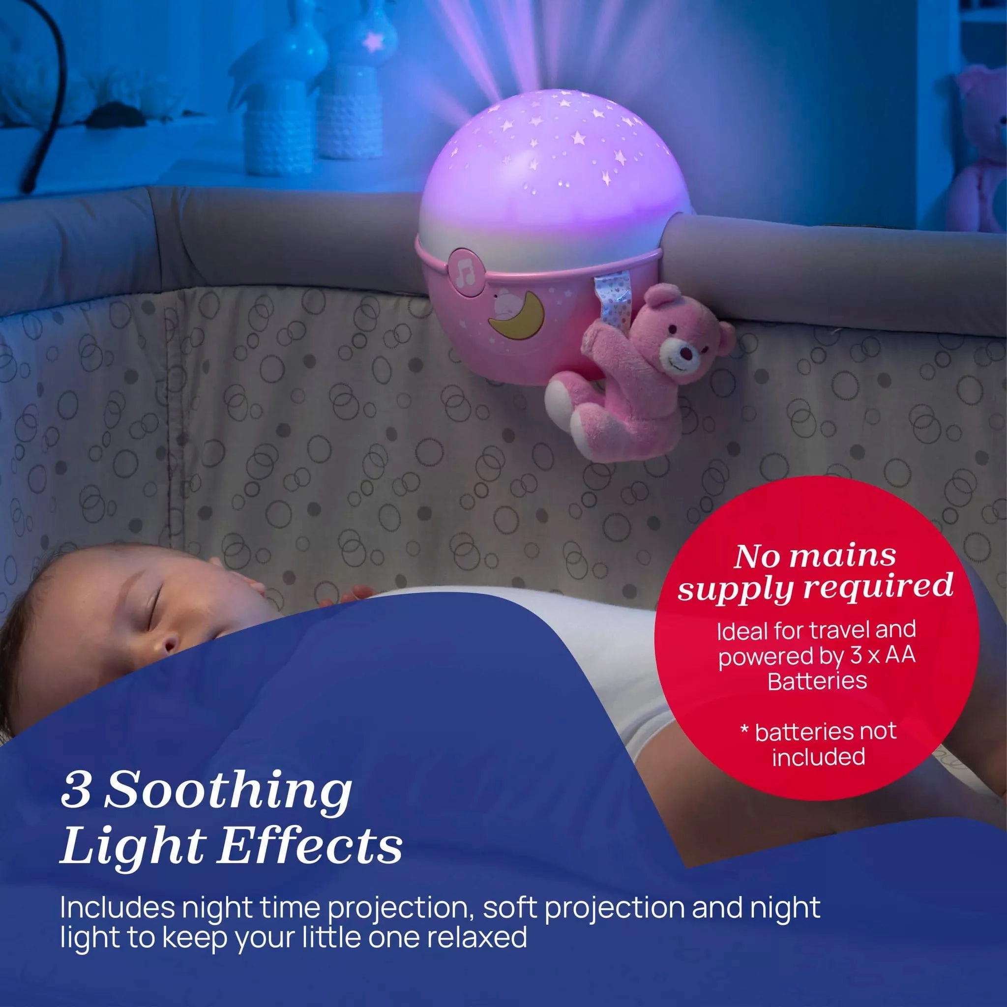 Chicco Next2Stars Crib Projector - Pink