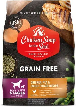 Chicken Soup for The Soul Grain-Free Dry All Stages Dog Food, Chicken, Pea & Sweet Potato Recipe, 25 Pound Bag | Dry Dog Food Made with Real Ingredients, No Artificial Flavors or Preservatives
