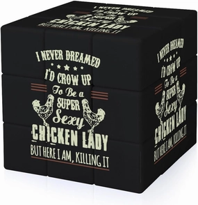 Chicken Lady Funny 3x3x3 Cube Smooth Lightweight Puzzle for Adult Graphic Printing Travel