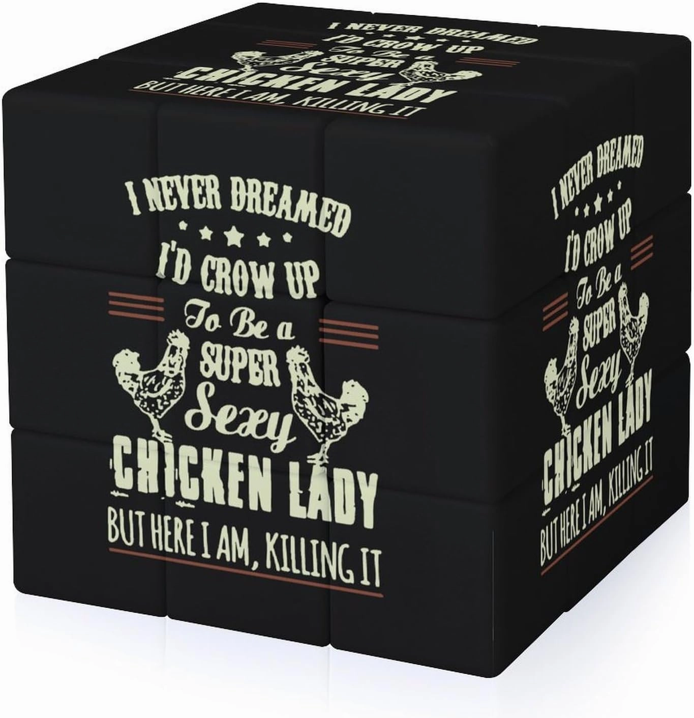 Chicken Lady Funny 3x3x3 Cube Smooth Lightweight Puzzle for Adult Graphic Printing Travel