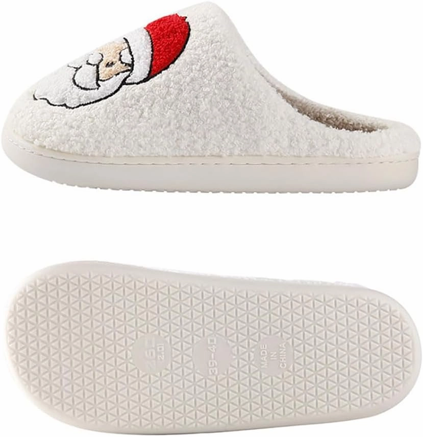 Christmas Tree Slippers for Women and Men - Plush Memory Foam Fluffy Slippers With Thick Bottom - Soft Vintage Home Shoes