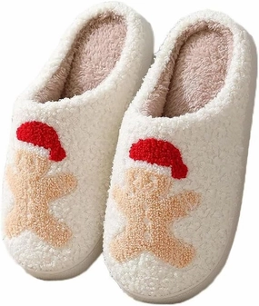 Christmas Tree Slippers for Women and Men - Plush Memory Foam Fluffy Slippers With Thick Bottom - Soft Vintage Home Shoes