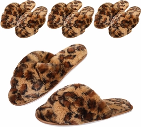 Chuarry 4 Pairs Women's Fuzzy Fluffy Slippers Cross Band Slippers Cozy Bridesmaid Shoes Open Toe Indoor and Outdoor