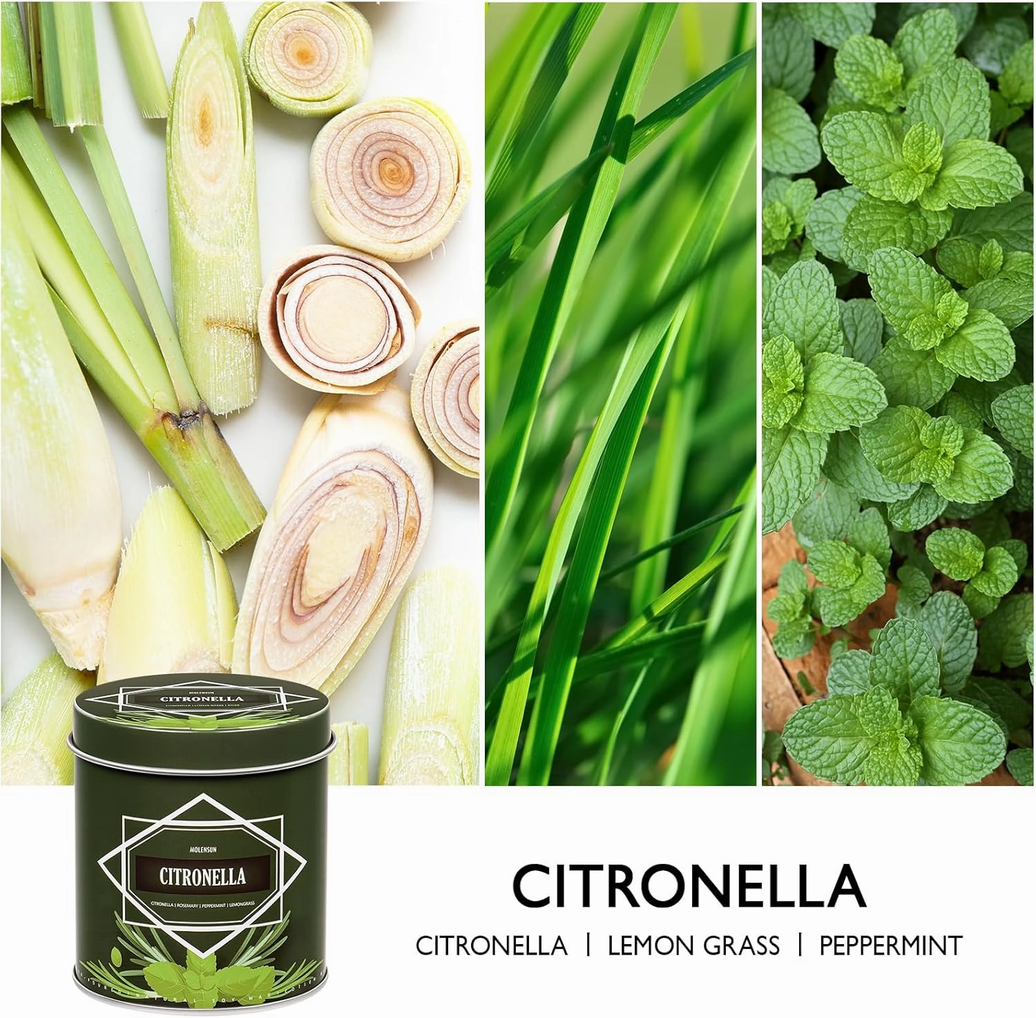 Citronella Candles Outdoor, 4-Pack Citronella Candles for Outside Patio, Camping & Garden, Summer Gifts for Indoor Home Scented, 50-Hour Burn Time, 9 Ounce Each