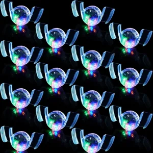 Civaner 16 Pieces LED Flashing Mouth Teeth Guard Light Up Teeth Glow in The Dark LED Party Favors for Halloween Gadget Filler Party Supplies Gift