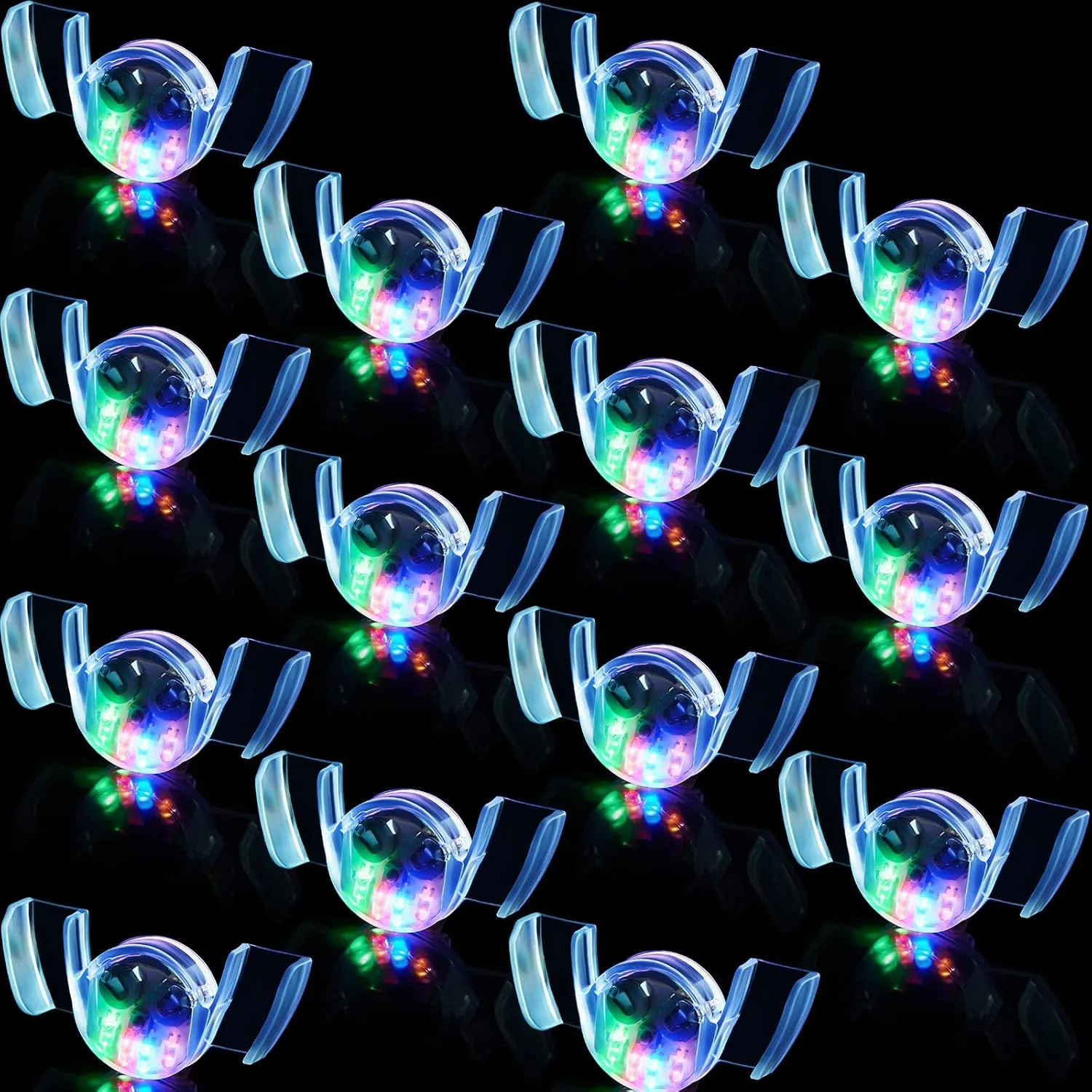 Civaner 16 Pieces LED Flashing Mouth Teeth Guard Light Up Teeth Glow in The Dark LED Party Favors for Halloween Gadget Filler Party Supplies Gift