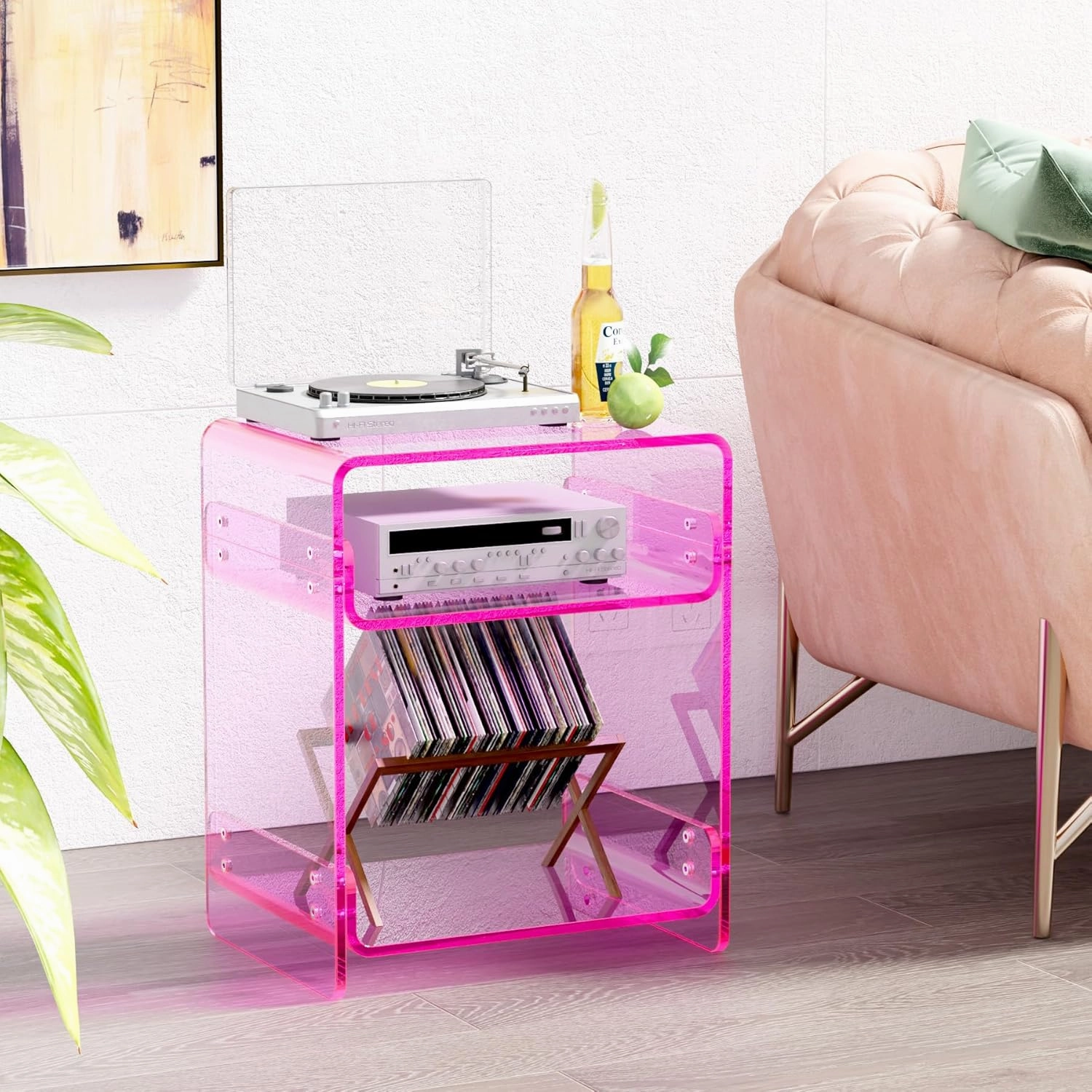 Clear Acrylic 3-Tier End Table/Nightstand – Sleek Bedside Storage with Durable Design, Perfect for Bedrooms, Living Rooms, or Modern Interiors – Ideal as a Bedside Table or Sofa Side Piece