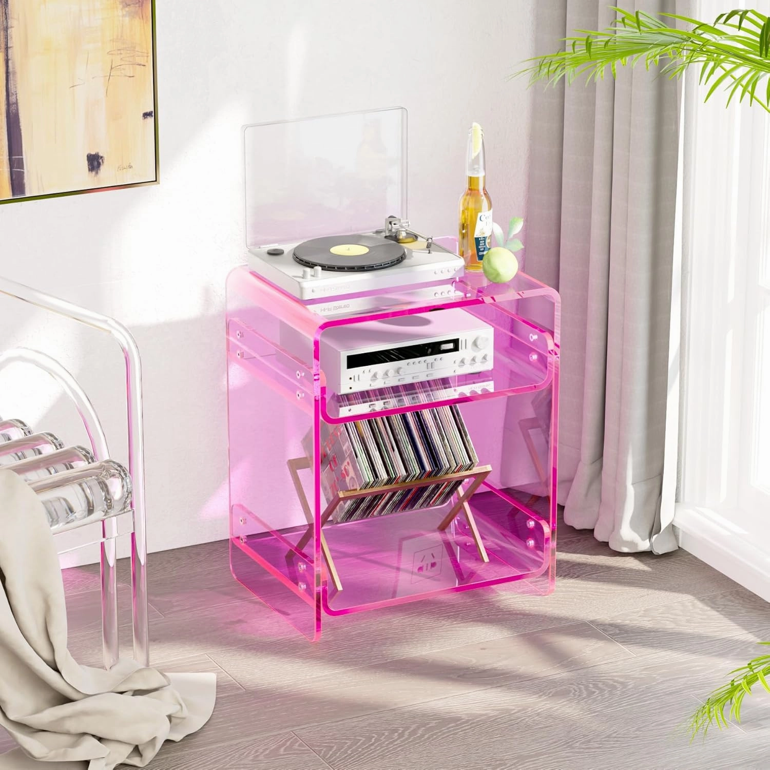 Clear Acrylic 3-Tier End Table/Nightstand – Sleek Bedside Storage with Durable Design, Perfect for Bedrooms, Living Rooms, or Modern Interiors – Ideal as a Bedside Table or Sofa Side Piece