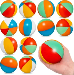 CLESDF Mini Beach Stress Balls for Kids, 36Pcs Rainbow Relief Stress Foam Balls, Swimming Pool Game Toy Sports Balls for Hawaiian Beach Birthday Party Favor Supplies…
