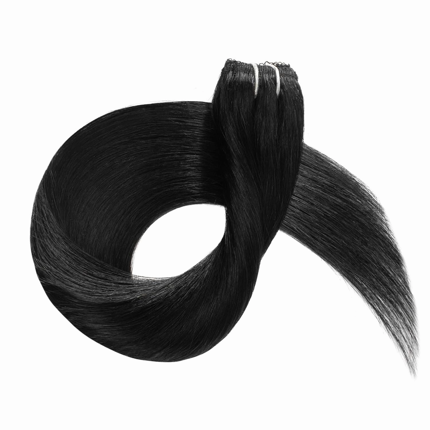 clip in Hair Extensions Natural Black Real Human Hair 18inch 30g 5pcs to add volume Remy Human Hair Extensions