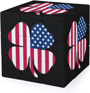 Clover U.S. Flag Funny 3x3x3 Cube Smooth Lightweight Puzzle for Adult Graphic Printing Travel