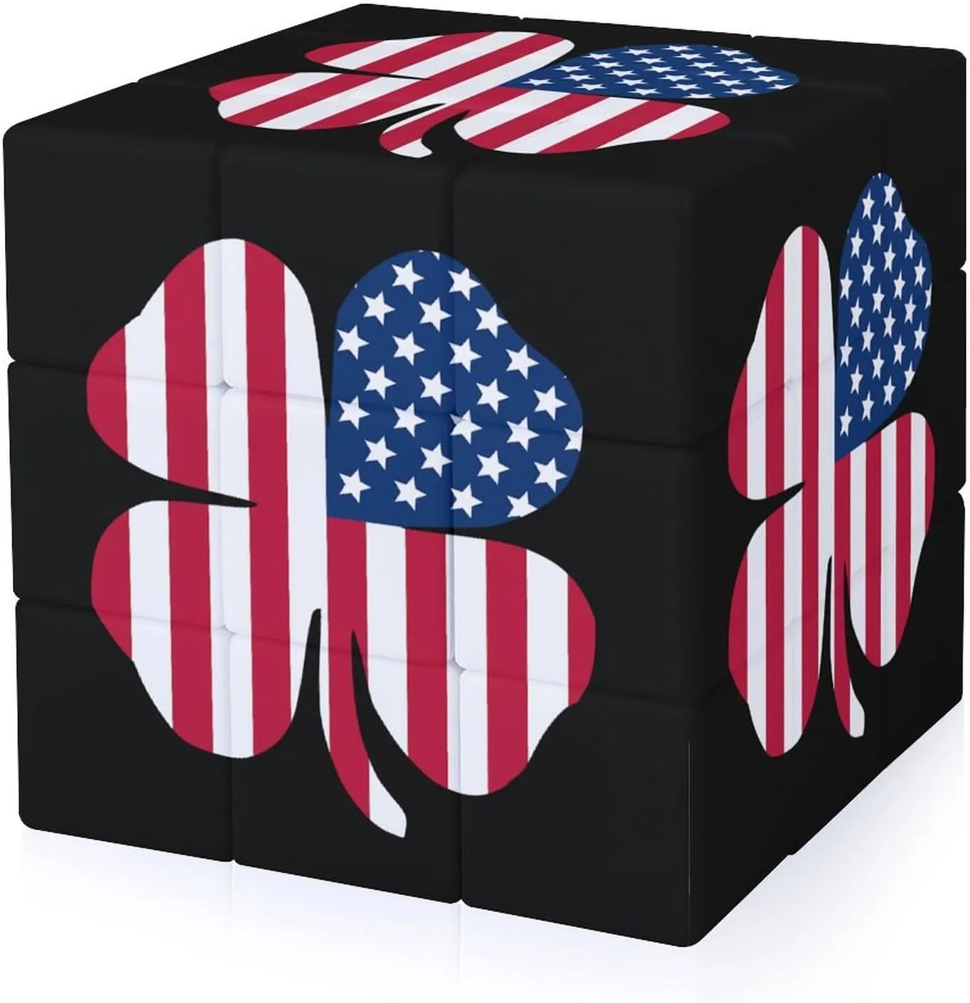 Clover U.S. Flag Funny 3x3x3 Cube Smooth Lightweight Puzzle for Adult Graphic Printing Travel