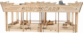 Coasterdynamix 3-D Bumper Cars Wooden Model Kit - Electric Motorized Building Puzzle Kit for Adults and Kids, Toy Puzzles and Mini Craft Decor Models for Jigsaw Assembly Projects