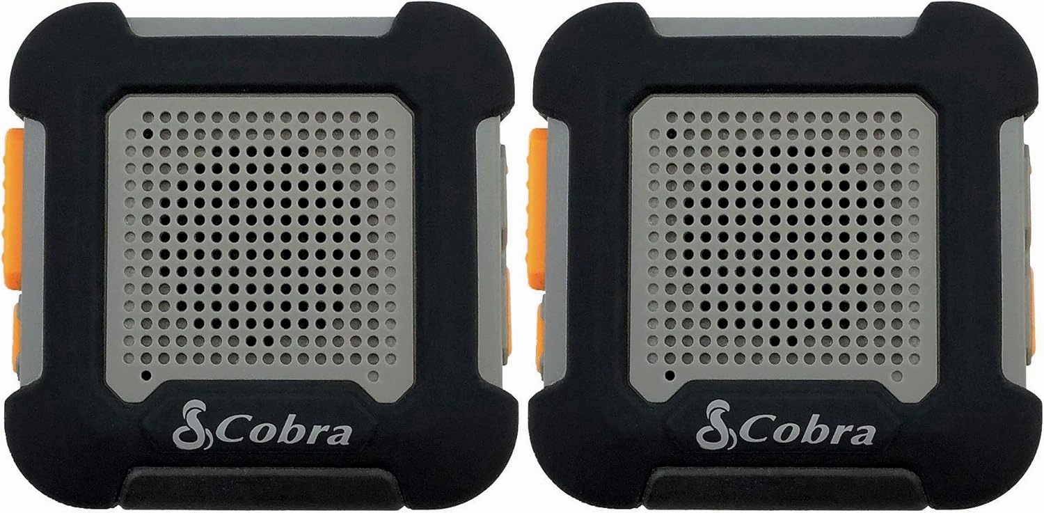 Cobra ACT220B Chat Tag Rock Wearable Walkie Talkies - Waterproof, Hands Free, Rechargeable, Long Range 12-Mile Two Way Radio Set (2 Pack)