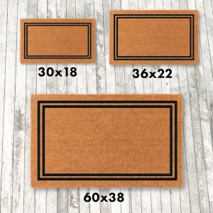 COCO MATS 'N MORE Coir Personalized Doormat Monogrammed, USA (22” x 36”, Black) Vinyl Backing | Durable Outdoor Door Mat for Home Entrance | Keeps Homes Clean (Double Bordered)