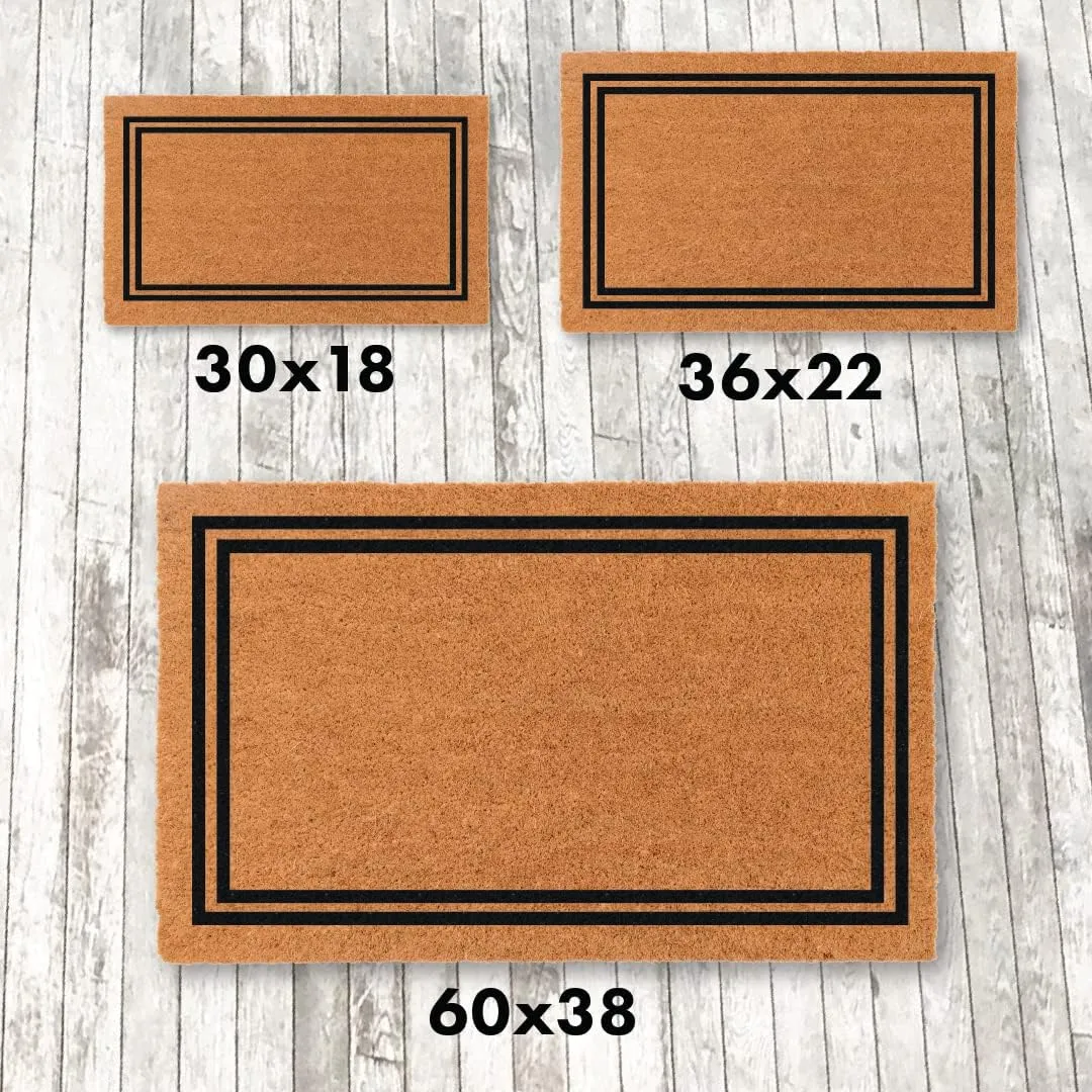 COCO MATS 'N MORE Coir Personalized Doormat Monogrammed, USA (22” x 36”, Black) Vinyl Backing | Durable Outdoor Door Mat for Home Entrance | Keeps Homes Clean (Double Bordered)
